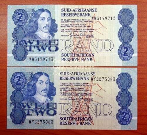 1989 GPC de Kock 3rd issue Two Rand Replacement  Notes A/E
