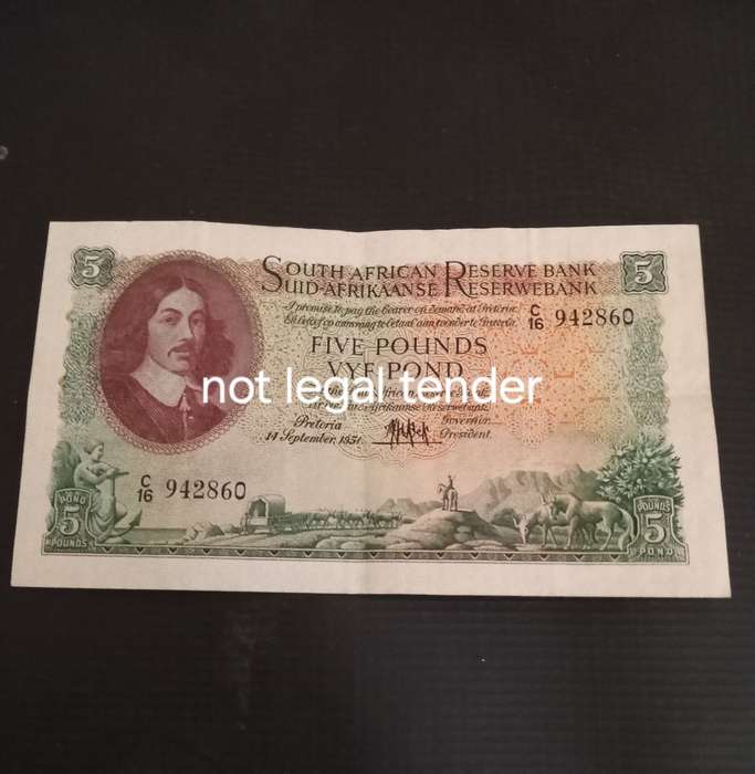 Mh De Kock 5 Pound Banknote