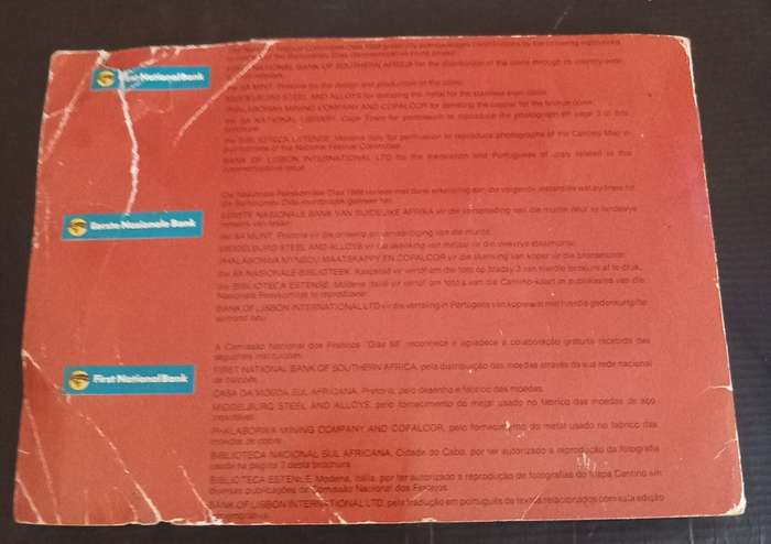 1988 South African FNB Dias Set. Bid per Set