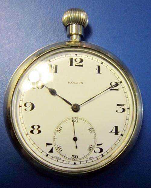 ## Rolex 15 Jewel Caliber 548 Military Issue B4359 Pocket Watch ** Just Serviced and working  ##