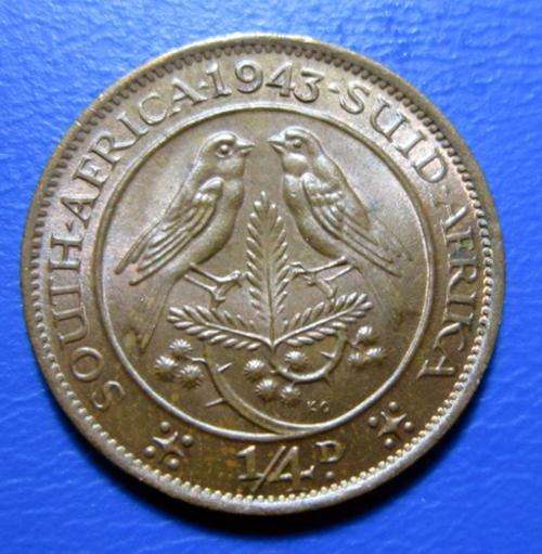 ## 1943 Suid Afrika 1/4 Penny/Farthing ** Hern's UNC Value R200 ##