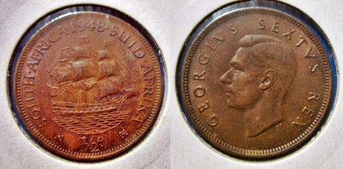 ## UNC 1948 South Africa 1/2 Penny ##
