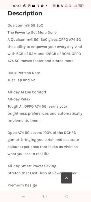 High End A74 5G, 128gb, 6gb, 48mp, 5000mAh