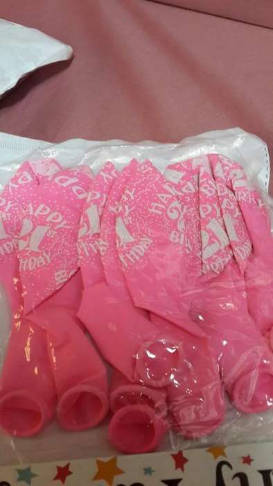 Happy 21st birthday balloons - PINK: 10 in a pack