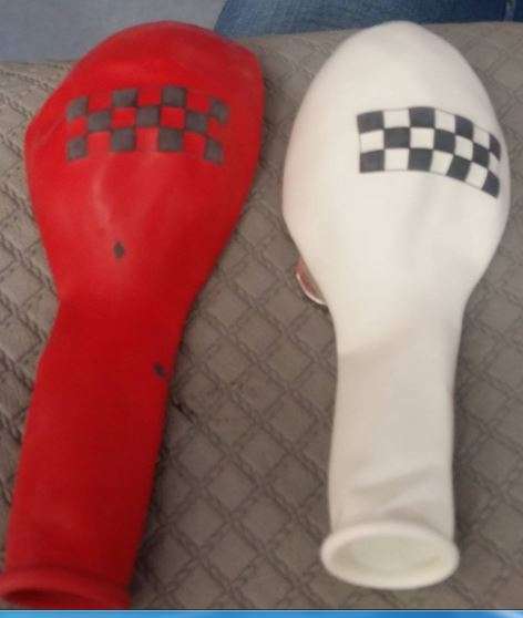 Racing party- White- helium quality balloons(10)