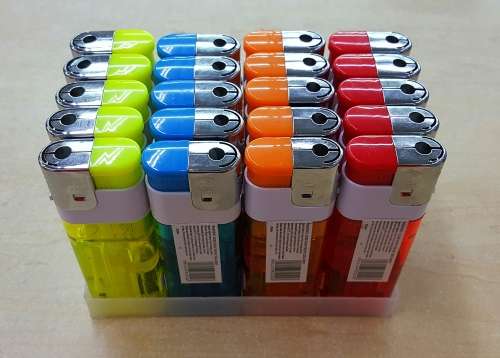 DISPOSABLE / REFILLABLE / BUTANE GAS LARGE SIZE CIGARETTE LIGHTERS WITH TORCH 20 PC BOX