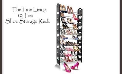 10 TIER STACKABLE SHOE RACK