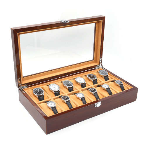 WATCH BOX  DISPLAY  CASE  STORAGE  ORGANISER 12 SLOT BLOCK DIVISION QUALITY SOLID WOOD