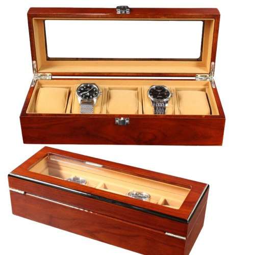 WATCH BOX  DISPLAY  CASE  STORAGE  ORGANISER 5 SLOT BLOCK DIVISION QUALITY SOLID WOOD