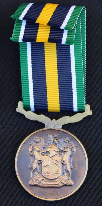 Chief of the SADF Commendation Medal fixed suspender small feint numbering EF