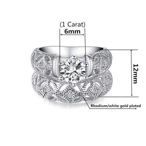 Extraordinary!!!! Round Cut 1.38 Carat Cr. Diamond Ring with Double Designer Band  -Size 8