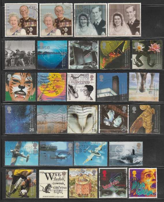 Great Britain good 1 page lot of over 25 used Commemoratives as scan C
