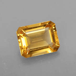 3.0 ct GOLDEN YELLOW OCTAGON FACET CUT  CITRINE Gemstone