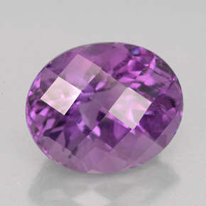 10.5 ct LAVENDER OVAL CHECKERBOARD CUT AMETHYST GEMSTONE