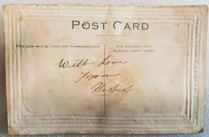 Very rare Souvenir of Transvaal embroidered postcard 1920