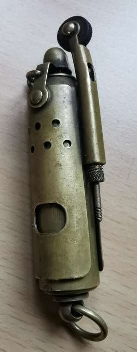 Brass trench lighter with 2 pouches