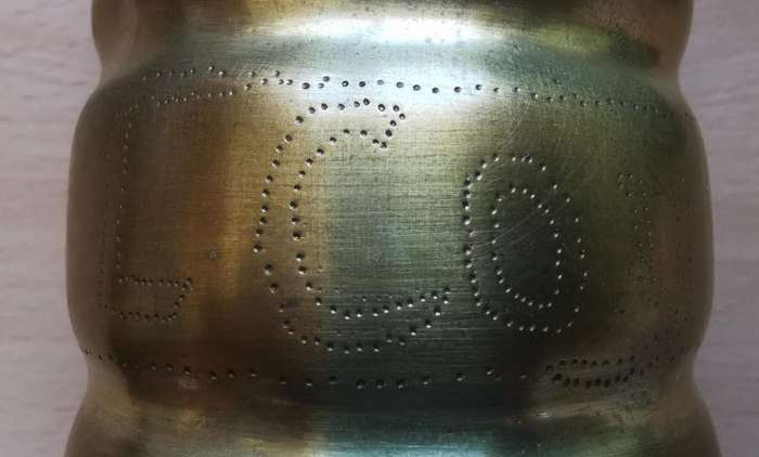 Unique WW1 personalised Cape Corps 1918 trench art on Italian 65/17 mountain gun shell