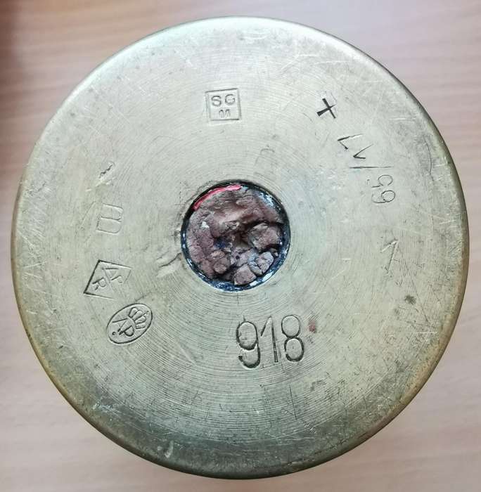 Unique WW1 personalised Cape Corps 1918 trench art on Italian 65/17 mountain gun shell