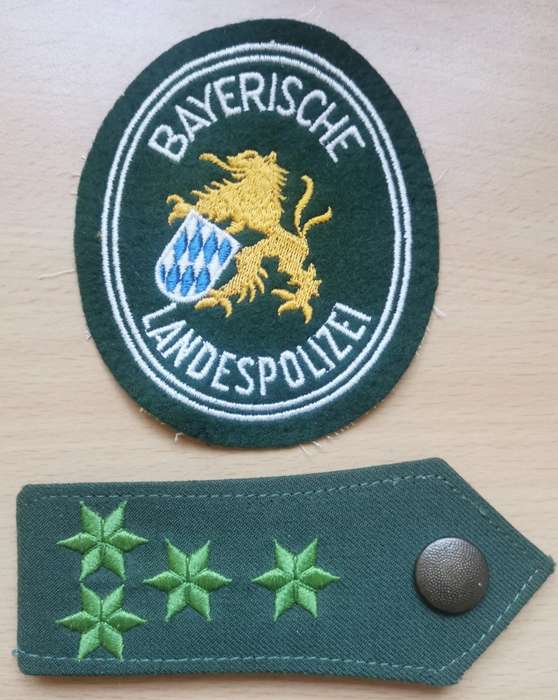 German Police Chief Constable rank epaulette + Bayerische Landespolizei arm patch
