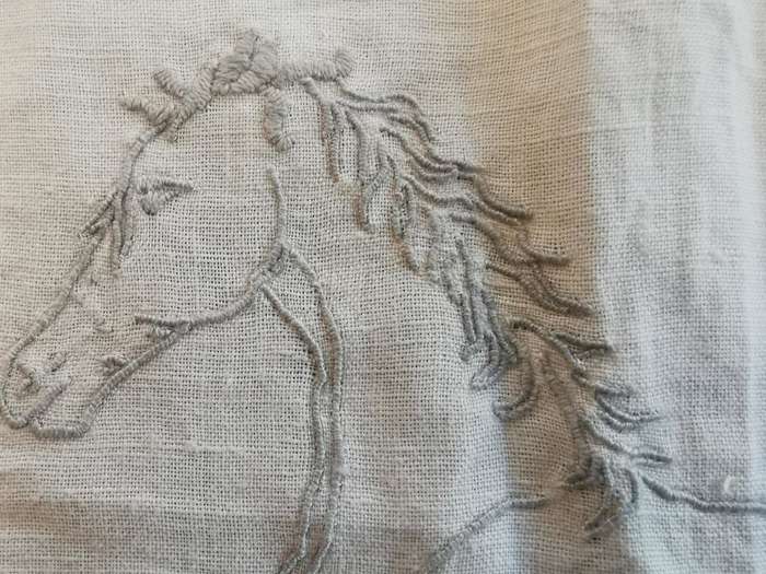 Large WW2-era West Yorkshire Regiment hand-embroidered insignia on cloth