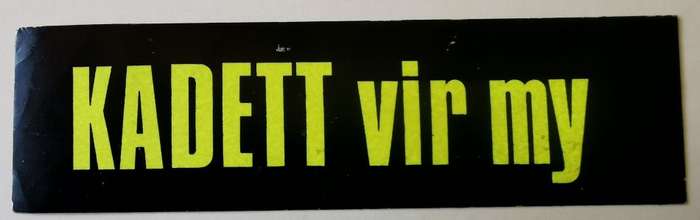 Vintage Opel Kadett `Kadett vir my` car sticker