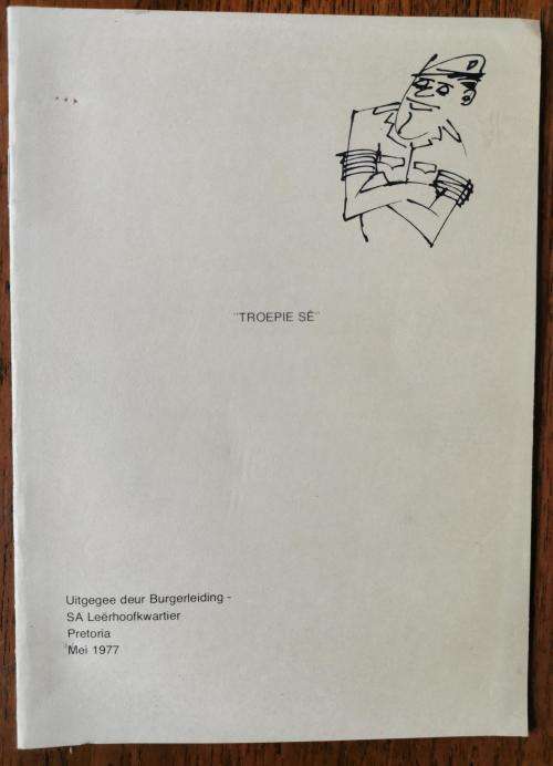 SADF 1973 Troepie Sê Troopie Says lot of 3 conscription propaganda booklets - rare