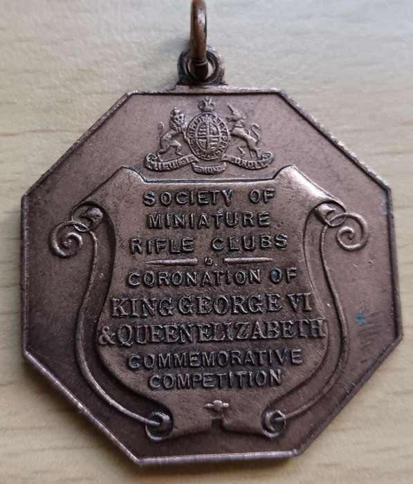 Society of Miniature Rifle Clubs 1937 Coronation Commemorative Competition medal - 1 of 2