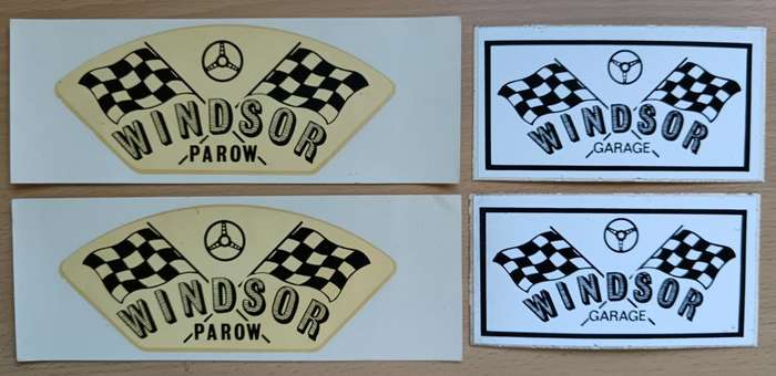 Lot of 4 vintage Windsor Garage Parow decal stickers
