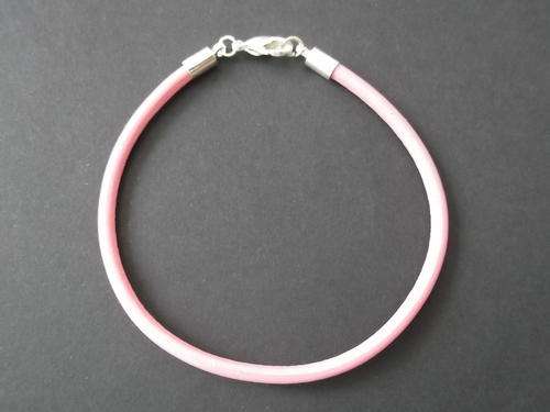 PLAIN PINK LEATHER BRACELET