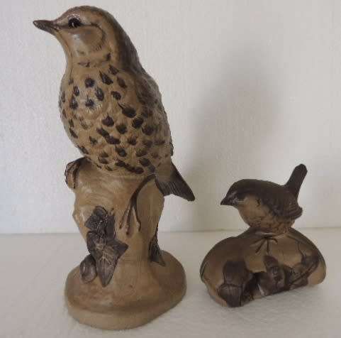 Poole Pottery Birds - Goldfinch and a Wren (PRICE REDUCED)