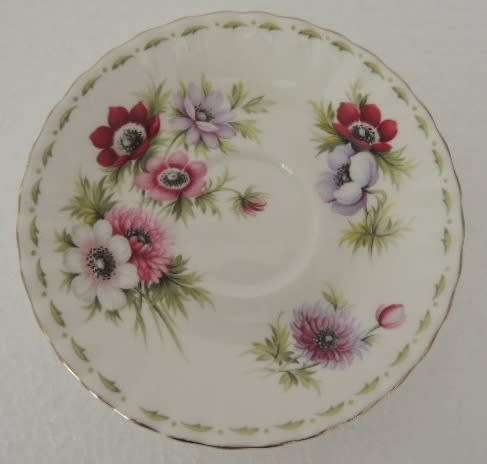 ROYAL ALBERT FLOWER OF THE MONTH TRIO - "MARCH" ANEMONES