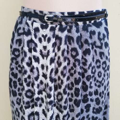 LEOPARD PRINT MAXI SKIRT WITH BELT - GREY (32)