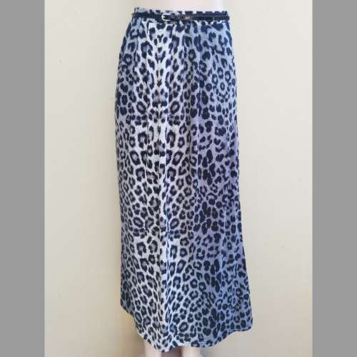 LEOPARD PRINT MAXI SKIRT WITH BELT - GREY (32)