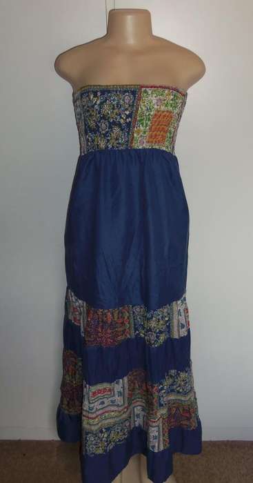 Boobtube Blue and Floral Maxi Dress by INSYNC - Size SS  ** NEW **