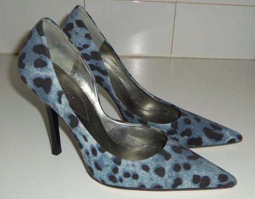 GUESS Heels with Leopard Printed Denim - Size 8 ** 100% Authentic Guaranteed **