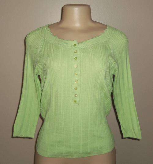 Lime Green Jersey with 3/4 Sleeves by JESSICA SPORT - Size MEDIUM ** BRAND NEW **