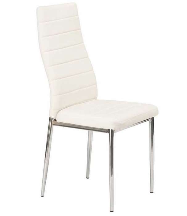 DINA CHROME DINING CHAIR - White