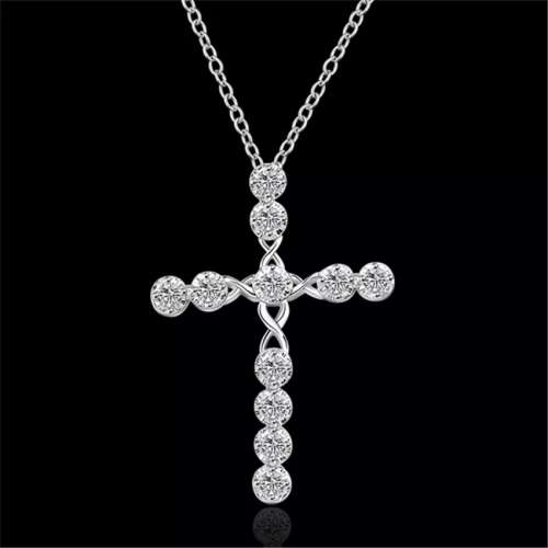 SPECIAL - 925 Silver CZ Cross Necklace