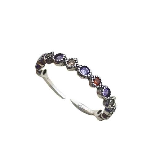925 Silver Multicolour Resizable Ring