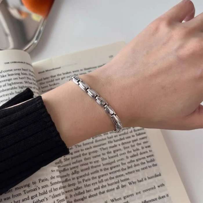 925 Silver Multicolour Stone Splicing Bracelet.