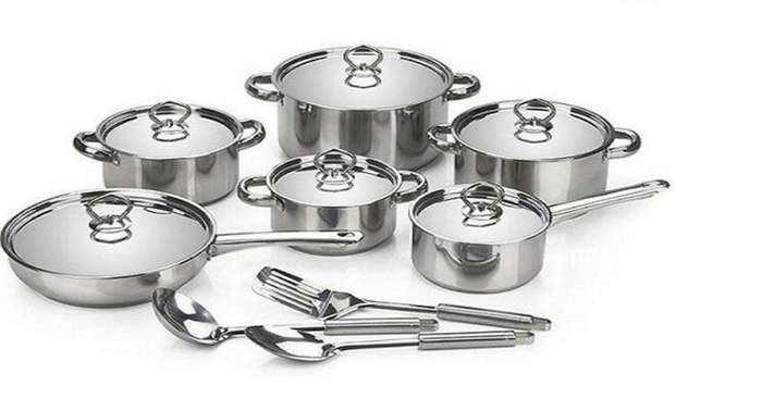 15 Piece Stainless Steel Cookware Set