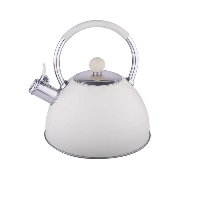 Unique Color Stainless Steel Kitchen Whistle Stove Top Kettle - 3Ltr - Jasmine White
