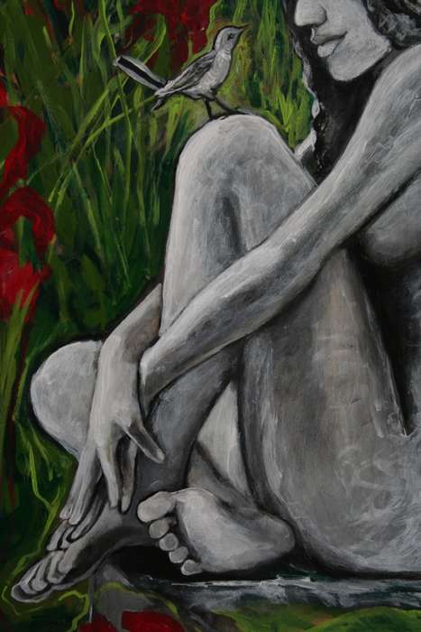 Beautiful**!!! Original Annie Brand (1970-) "Tussen Rooi Kannas - Ons Geheim " 400 x 300 x 6mm