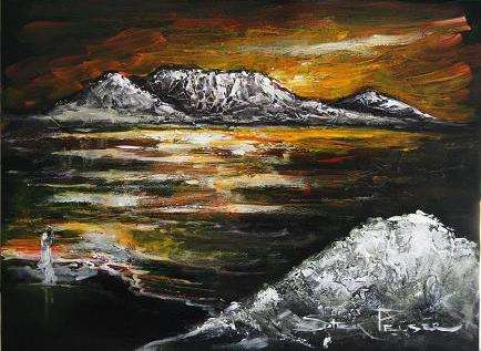 CRAZY R1!!! Original Stella Pelser - "Table Mountain - Sunset" - 400 x 300