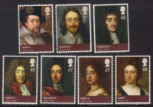 GB - THE AGE OF THE STUARTS - SET OF STAMPS - MINT