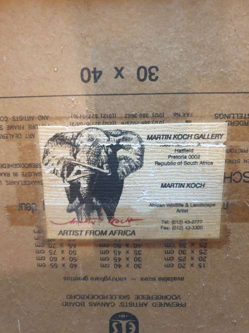 ROBERT KOCH ORIGINAL OIL PAINTING BY FAMOUS WILDLIFE ARTIST, ROBERT KOCH, ELEPHANT