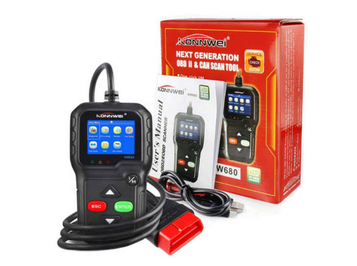 Konnwei KW680 Diagnostic Scan Tool (OBDII Engine Codes & Live Data)