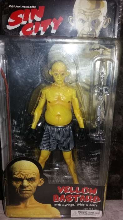 Sin City 2005 Yellow Bastard Figure on Cart