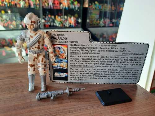 GI Joe 1987 Complete Avalanche With File Card Vintage Figures