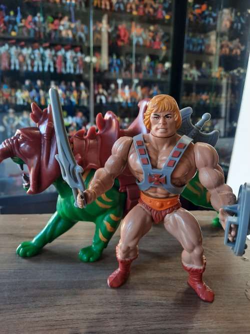 1981 Complete He-Man And Battle Cat of He-Man Masters of the Universe 95 (MOTU) Vintage Figure